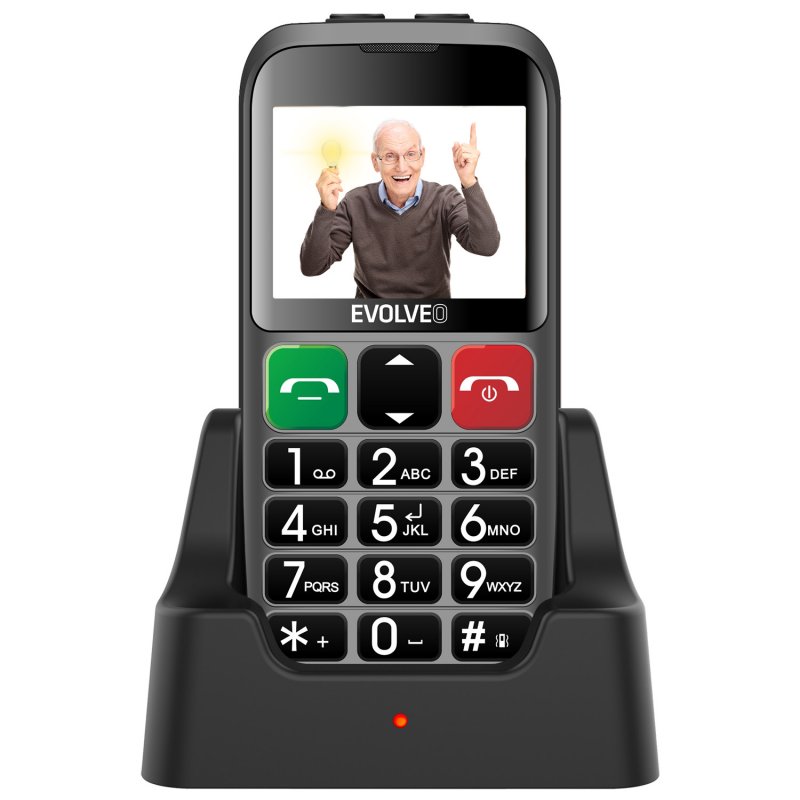 EVOLVEO EasyPhone ET, mobilní telefon pro seniory s nabíjecím stojánkem, stříbrná - obrázek produktu