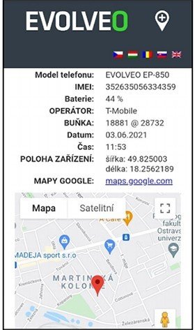 EVOLVEO EasyPhone ET, mobilní telefon pro seniory s nabíjecím stojánkem, stříbrná - obrázek č. 9