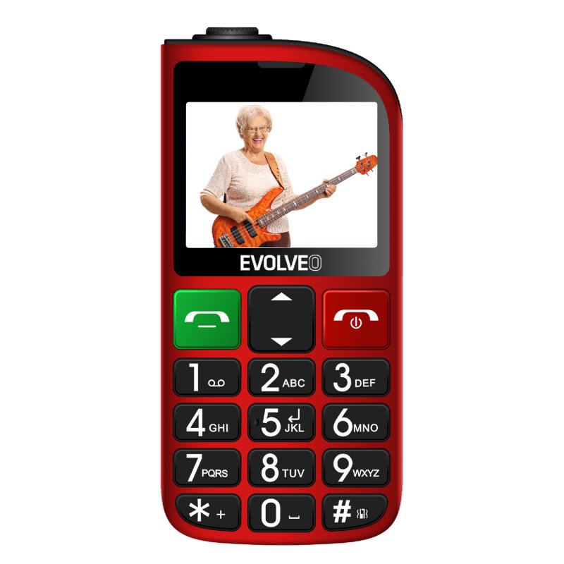 EVOLVEO EasyPhone FL, mobilní telefon pro seniory s nabíjecím stojánkem, červená - obrázek č. 2