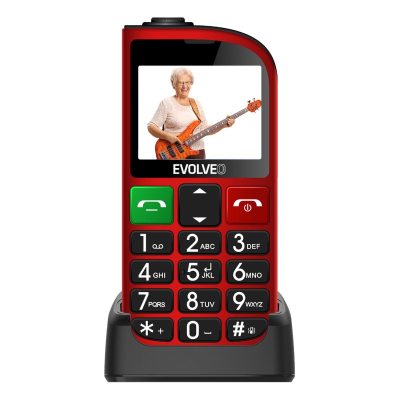 EVOLVEO EasyPhone FL, mobilní telefon pro seniory s nabíjecím stojánkem, červená - obrázek č. 5