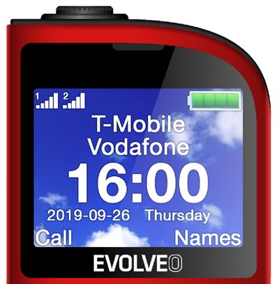 EVOLVEO EasyPhone FL, mobilní telefon pro seniory s nabíjecím stojánkem, červená - obrázek č. 9