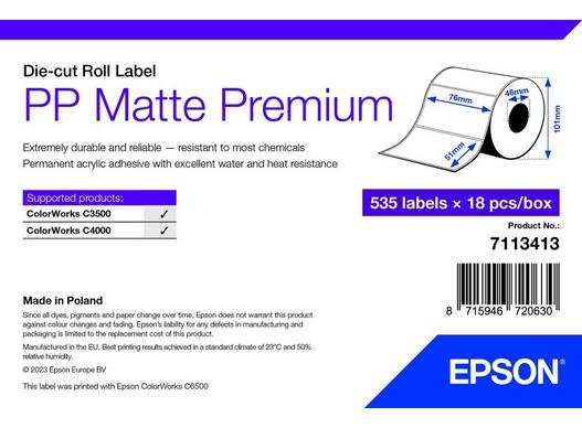 PP Matte Label Premium, 76mm x 51mm, 535 Labels - obrázek produktu