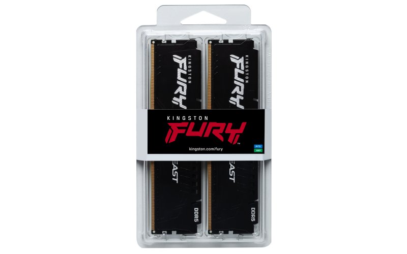Kingston FURY Beast/ DDR5/ 16GB/ 6000MHz/ CL40/ 2x8GB/ Black - obrázek č. 1