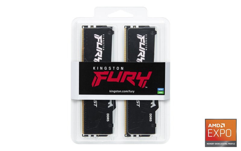Kingston FURY Beast EXPO/ DDR5/ 32GB/ 5200MHz/ CL36/ 2x16GB/ RGB/ Black - obrázek č. 1