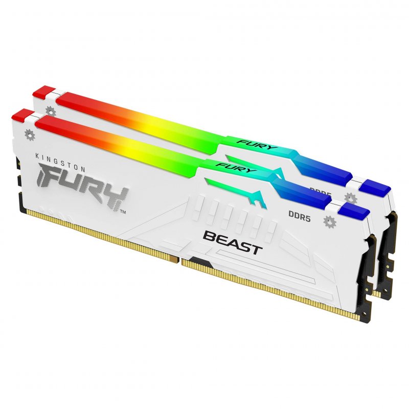 Kingston FURY Beast/ DDR5/ 32GB/ 6800MHz/ CL34/ 2x16GB/ RGB/ White - obrázek produktu