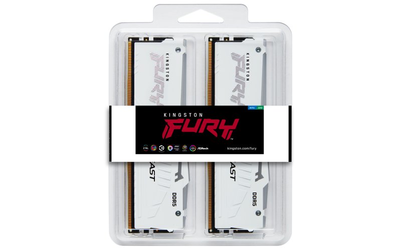 Kingston FURY Beast/ DDR5/ 32GB/ 6800MHz/ CL34/ 2x16GB/ RGB/ White - obrázek č. 1
