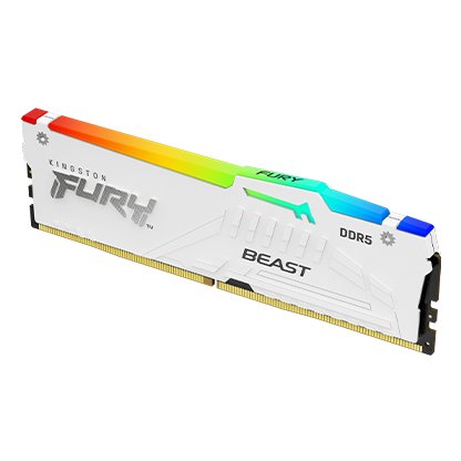 Kingston FURY Beast White/ DDR5/ 32GB/ 5600MHz/ CL40/ 1x32GB/ RGB/ White - obrázek č. 1