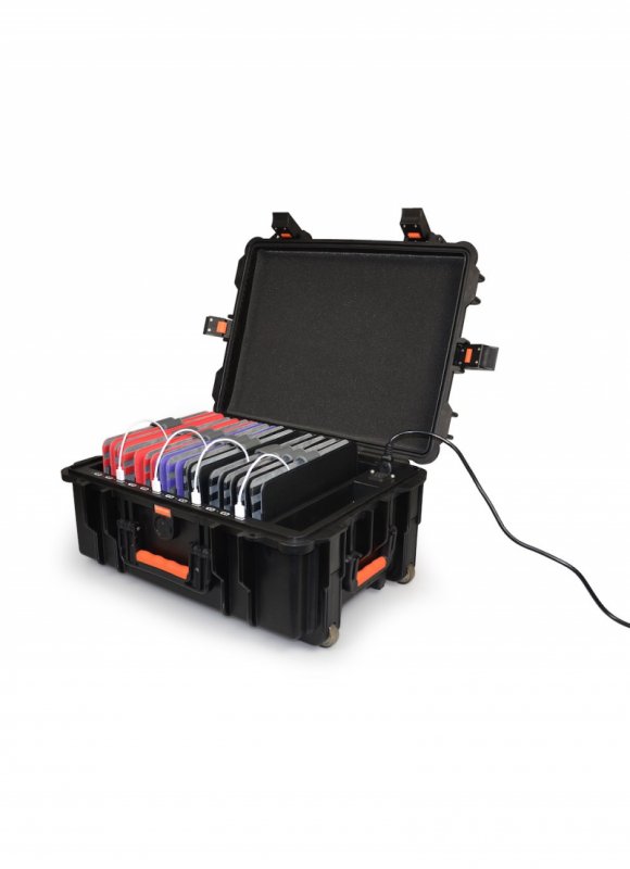 PORT CONNECT Rolling charging cabinet, nabíjecí přepravní kufr na kolečkách pro 12 zařízení, černý - obrázek č. 2