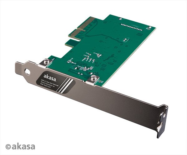 AKASA PCIe karta USB 3.2 Gen 2x2 interní konektor - obrázek produktu