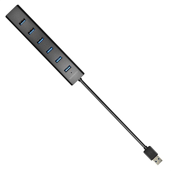 AXAGON HUE-SA7BP, 7x USB 3.0 ALU CHARGING hub, vč. AC adaptéru, kabel USB-A 40cm - obrázek č. 9