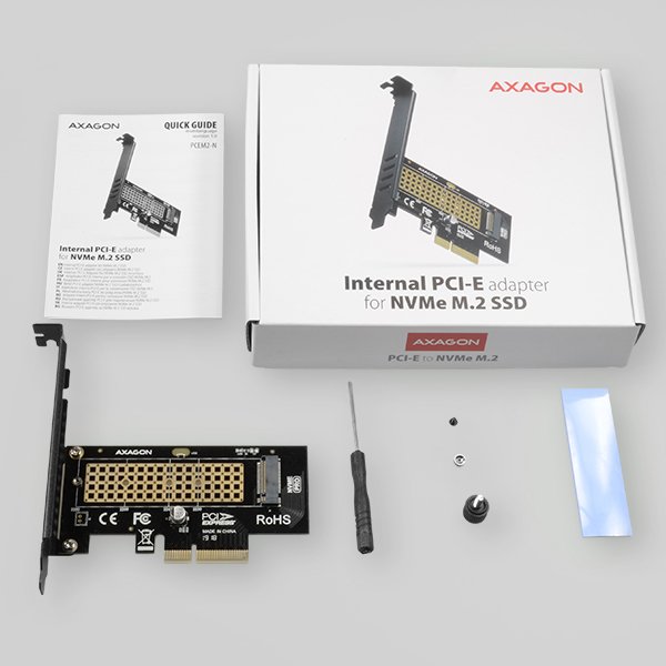 AXAGON PCEM2-N, PCIe x4 - M.2 NVMe M-key slot adaptér, vč. LP - obrázek č. 6