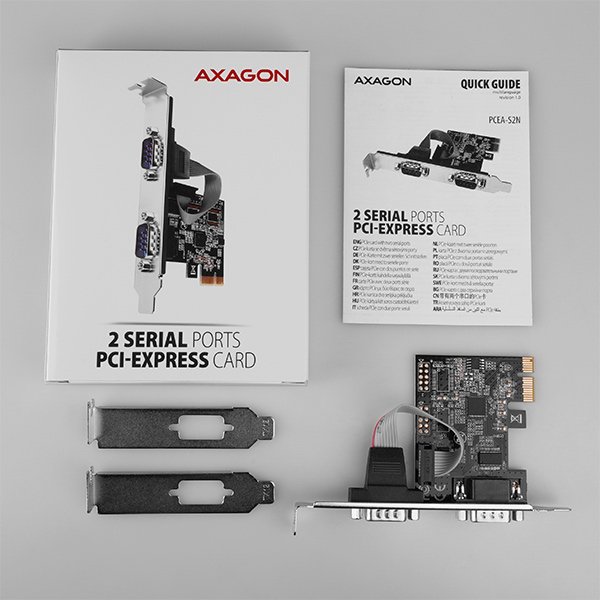 AXAGON PCEA-S2N, PCIe řadič - 2x sériový port (RS232) 250 kbps, vč. LP - obrázek č. 4