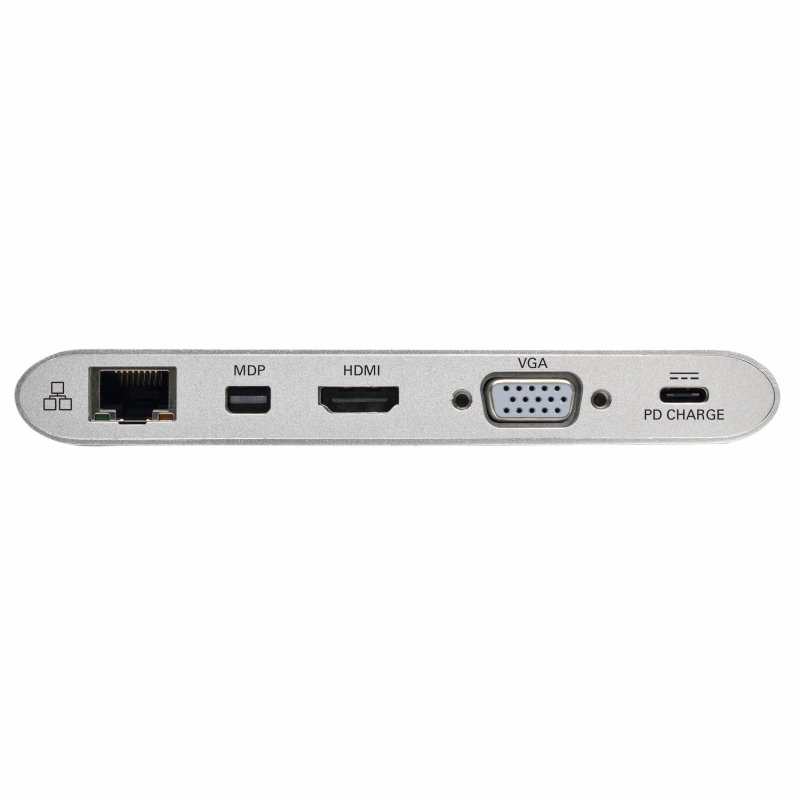 Tripplite Dokovací stanice USB-C/ 2x displej,HDMI 4K,mDP,VGA,USB 3.2 G1, USB-A/ C, GbE, 100W nabíjení - obrázek č. 1