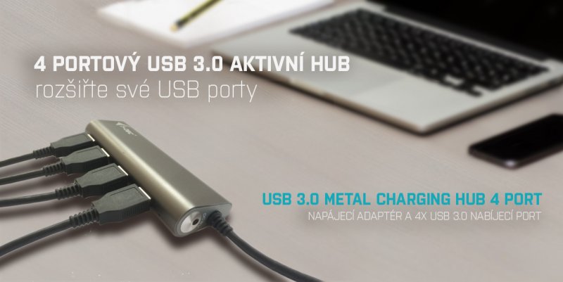 i-tec USB 3.0 Metal Charging HUB 4 Port - obrázek č. 7
