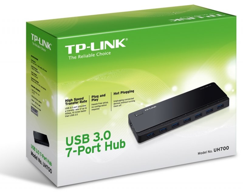 TP-Link 7 ports USB 3.0 Hub,Desktop, 12V/ 2.5A - obrázek č. 2