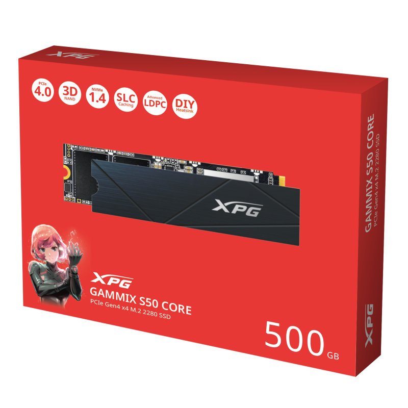 ADATA XPG GAMMIX S50 CORE/ 500GB/ SSD/ M.2 NVMe/ Černá/ Heatsink/ 3R - obrázek č. 2