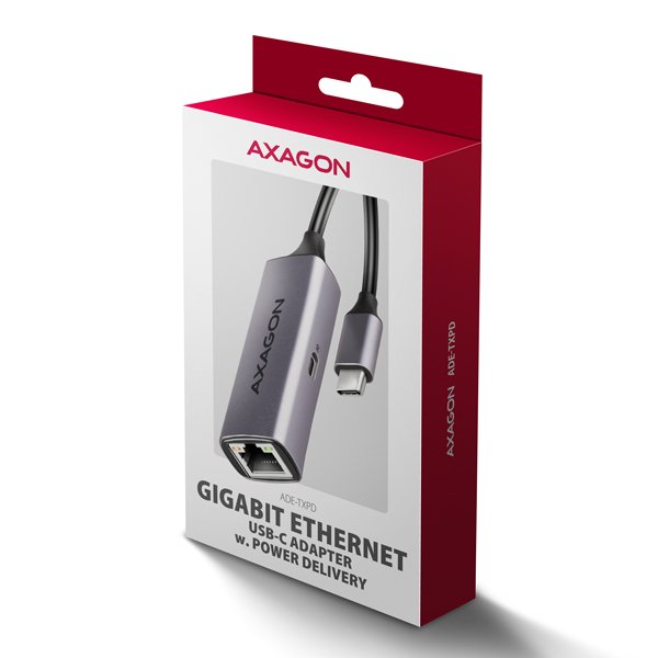 AXAGON ADE-TXPD, USB-C 3.2 Gen 1 - Gigabit Ethernet síťová karta, Asix AX88179, PD 100W, auto instal - obrázek č. 7