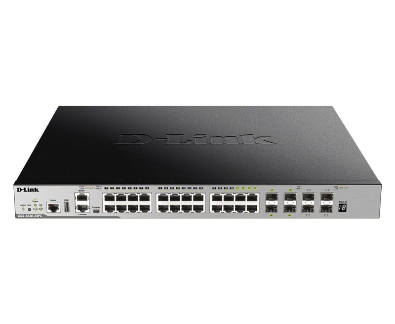 D-Link DGS-3630-28PC/ SI/ E switch 24Gb PoE, 4x10G SFP+ - obrázek produktu