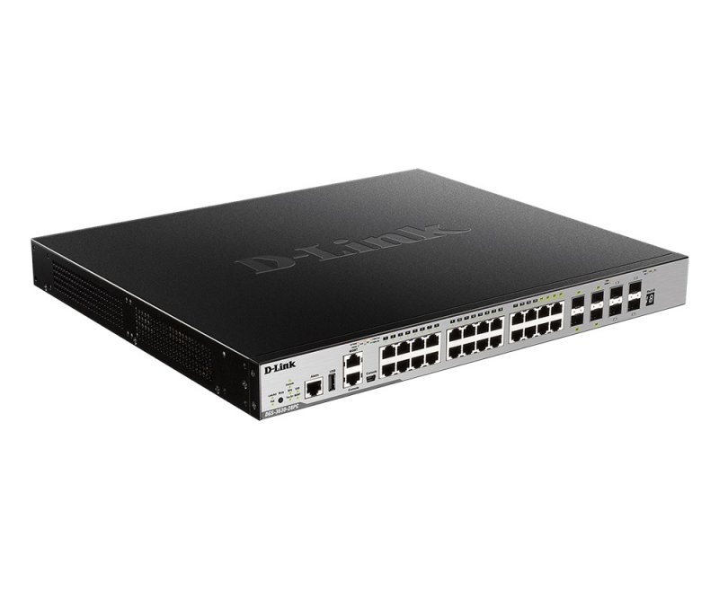 D-Link DGS-3630-28PC/ SI/ E switch 24Gb PoE, 4x10G SFP+ - obrázek č. 1