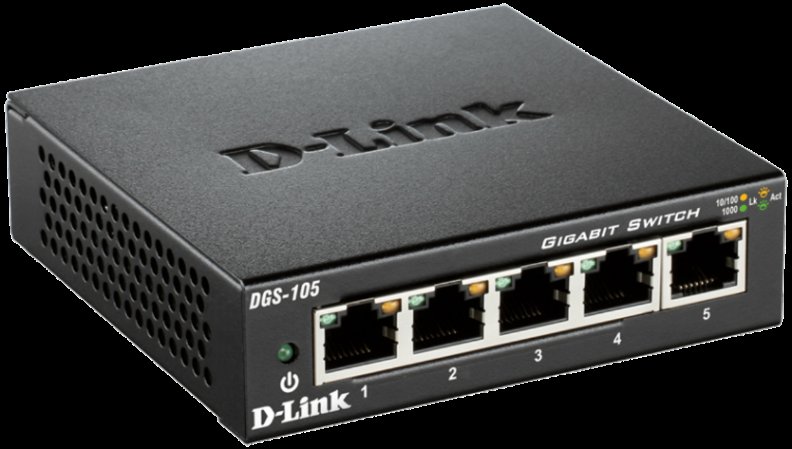 D-Link DGS-105 kovový 5-port 10/ 100/ 1000 Switch - obrázek č. 1