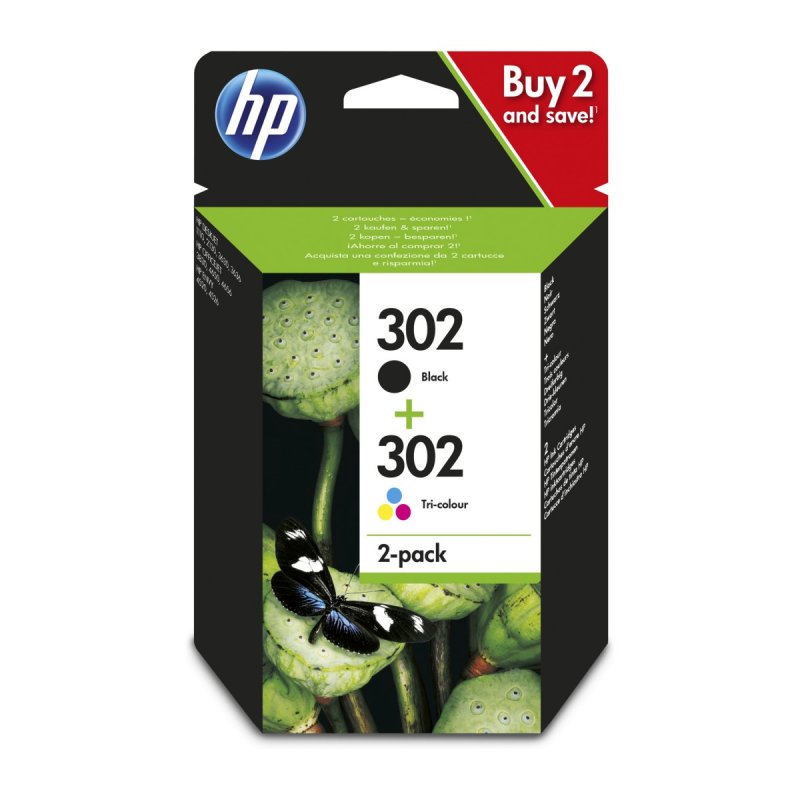 HP 302 combo černá + barevná ink. náplň X4D37AE - obrázek produktu