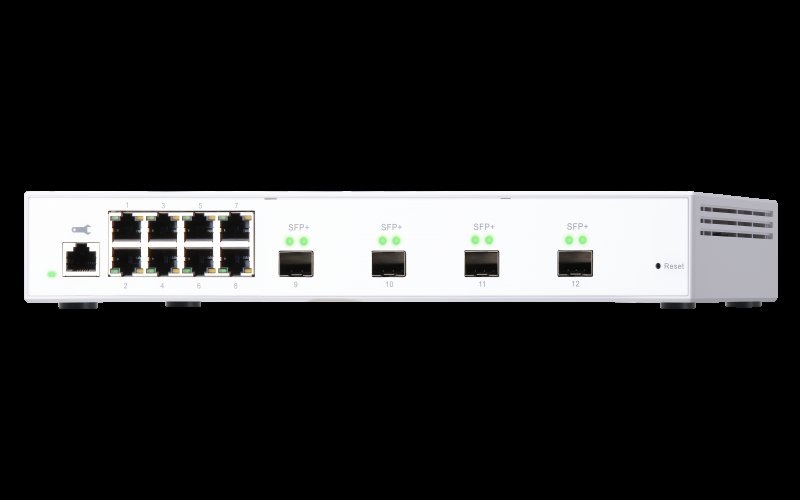 QNAP řízený switch QSW-M408S (12portů: 8x Gigabit port + 4x 10G SFP+ porty) - obrázek č. 3