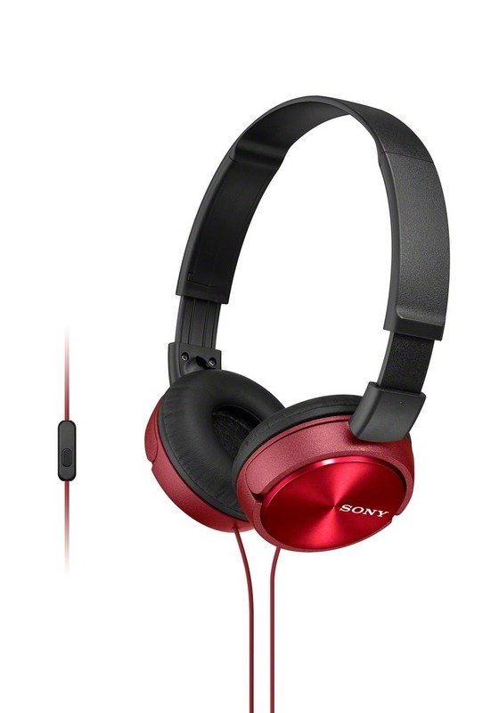 SONY sluchátka MDR-ZX310AP, handsfree, červené - obrázek produktu