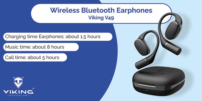 Bezdrátová Bluetooth sluchátka Viking V49 - obrázek č. 4