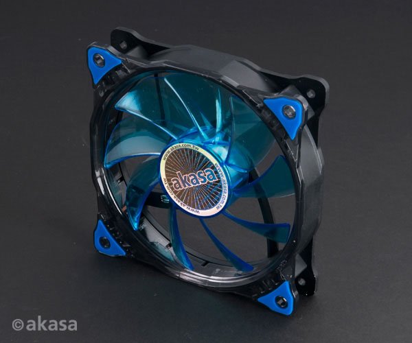 přídavný ventilátor Akasa Vegas LED 12 cm modrá - obrázek č. 1