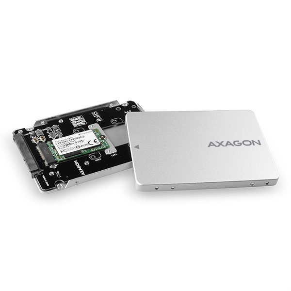 AXAGON RSS-M2SD, SATA - M.2 SATA SSD, interní 2.5" ALU box, stříbrný - obrázek č. 10