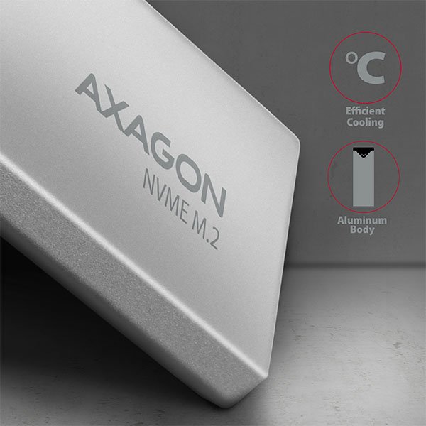 AXAGON EEM2-UG2, USB-C 3.2 Gen 2 - M.2 NVMe SSD kovový box, délka 42 až 80 mm - obrázek č. 5