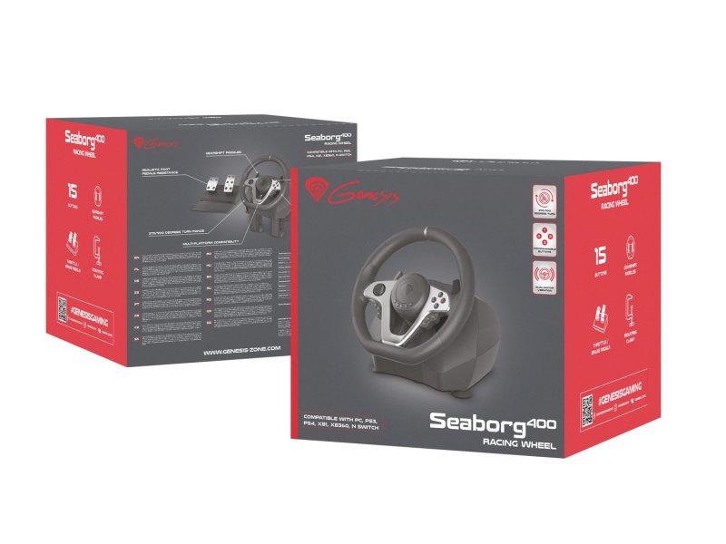 Herní volant Genesis Seaborg 400, multiplatformní pro PC,PS4,PS3,Xbox One, Xbox 360,N Switch - obrázek č. 1