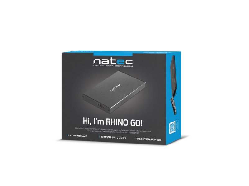 Externí box pro HDD 2,5" USB 3.0 Natec Rhino Go, černý, hliníkové tělo - obrázek č. 6