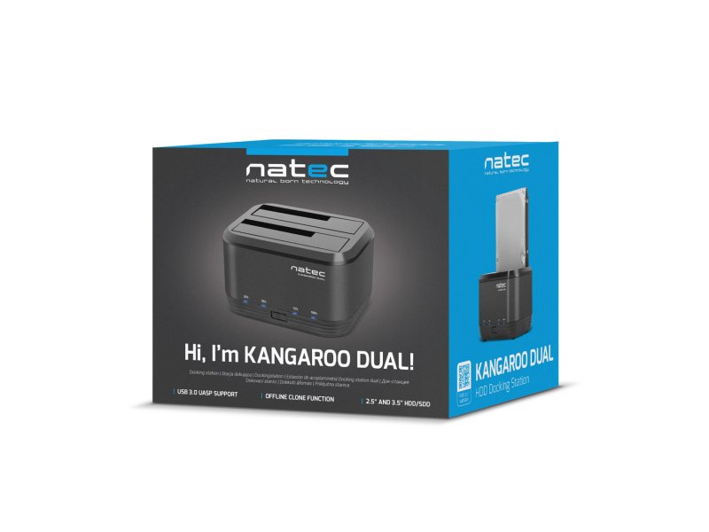 Dokovací stanice pro HDD 2,5"/ 3,5" USB 3.0 Natec Kangaroo Dual, funkce klonování, napájecí adaptér - obrázek č. 7