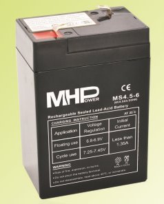 Pb akumulátor MHPower VRLA AGM 6V/ 4,5Ah (MS4.5-6) - obrázek produktu