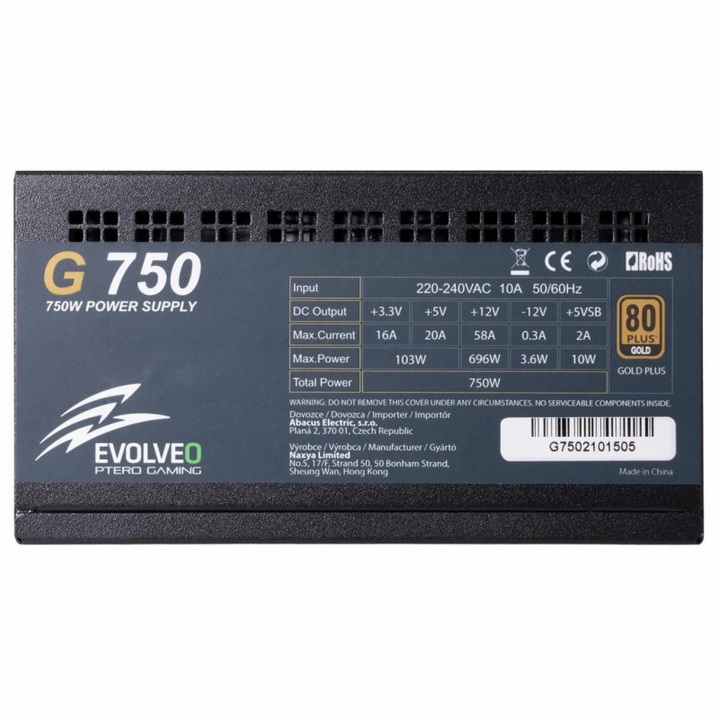 EVOLVEO G750/ 750W/ ATX/ 80PLUS Gold/ Modular - obrázek č. 8