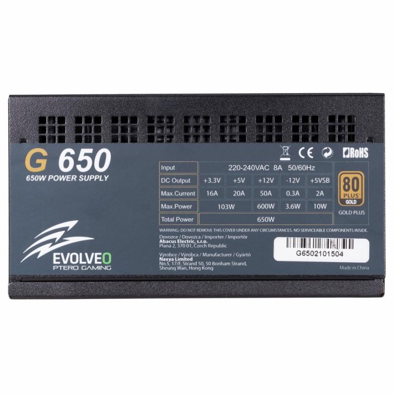 EVOLVEO G650/ 650W/ ATX/ 80PLUS Gold/ Modular/ Retail - obrázek č. 8