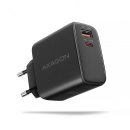AXAGON ACU-PQ45 GaN nabíječka do sítě 45W, 2x port (USB-A + USB-C), PD3.0/ PPS/ QC4+/ SFC 2.0/ AFC/ Apple