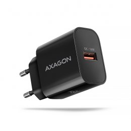 AXAGON ACU-QC18, nabíječka do sítě 18W, 1x port USB-A, QC3.0/ AFC/ Apple, černá