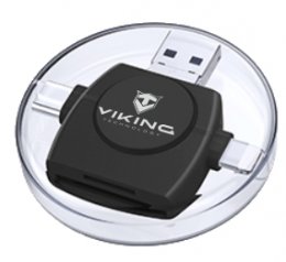 VIKING ČTEČKA PAMĚŤOVÝCH KARET V4 USB3.0 4V1 černá  (VR4V1B)