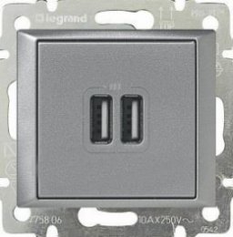 Valena USB nabíječka 2-násobná 1,5A Stříbrná metal  (770270)