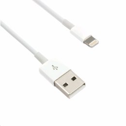 Kabel C-TECH USB 2.0 Lightning (IP5 a vyšší) nabíjecí a synchronizační kabel, 1m, bílý  (CB-APL-10W)