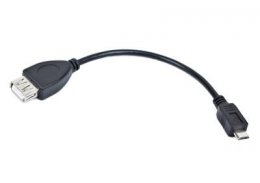 Kabel USB AF/ micro BM,OTG,15cm pro tab. a tel.  (A-OTG-AFBM-03)