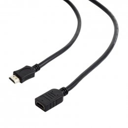 Kabel CABLEXPERT HDMI-HDMI 3m, 1.4, M/ F stíněný, zlacené kontakty, prodlužovací, černý  (CC-HDMI4X-10)