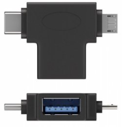 PremiumCord Adaptér USB-A na USB-C + micro USB-B  (kur31-12)
