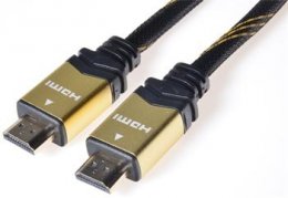 PremiumCord GOLD HDMI + Ethernet kabel, zlac., 3m  (kphdmet3)