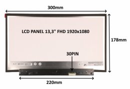 LCD PANEL 13,3" FHD 1920x1080 30PIN MATNÝ /  BEZ ÚCHYTŮ  (77048180)