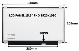LCD PANEL 15,6" FHD 1920x1080 30PIN MATNÝ IPS /  ÚCHYTY NAHOŘE A DOLE  (77042626)