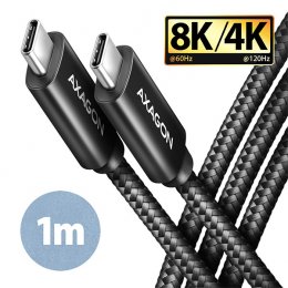 AXAGON BUCM432-CM10AB NewGEN+ kabel USB-C <-> USB-C, 1m, USB4 Gen 3×2, PD 100W 5A, 8K HD, ALU, oplet  (BUCM432-CM10AB)