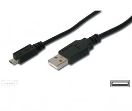 Kabel micro USB 2.0, A-B 1,5m, pro rychlé nabíjení  (ku2m15f)